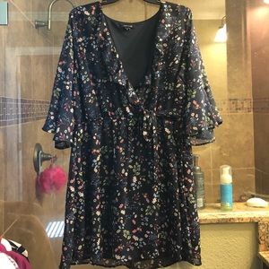 New Look Mock-Wrap Dress, worn 1x